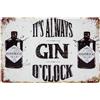LuckyLinde Targa in metallo, 30 x 20 cm, stile retrò, per bar, ricette cocktail, decorazione da parete per amanti del Gin Tonic e intenditori