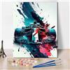 TISHIRON Racing Paint by Numbers F1 Racing Paint by Numbers per adulti, principianti, kit per pittura a olio per adulti, con pennelli e pigmento acrilico, decorazione da parete 16 x 20 pollici