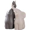CLQ Scultura di Coppia di Elefanti in Ceramica Grigio, Decorazione per La Casa, Coppia Amorevole di Animali Figurine Decorative per Soggiorno Camera da Letto, Set di 2 Pezzi-8x10cm