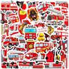 Meet-shop Pacchetto Adesivi per Auto,Adesivo per Camion dei Pompieri 50 PCS Adesivi per Laptop per Valigia MacBook Moto Bicicletta Bagaglio Graffiti Patch Skateboard Snowboar Paraurti