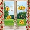 SwirlColor Adesivi Finestre 4pcs, Impermeabili Adesivi di Girasole Vetrofanie Primavera PVC Adesivi Vetro per Finestre di Vetro Porte Wall