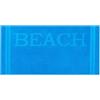 ZOLLNER Telo mare - asciugamano da spiaggia 100x200 cm - lavabile a 60°C - Cotone - turchese con scritta BEACH - Brillantezza colore grazie alla colorazione reattiva - Certificato OEKO TEX (R)