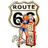 DiiliHiiri Cartello stradale 66 - Route 66 - Targa in metallo da Garage vintage (40 x 27 cm) - Targa metallica Pin up retrò stile antico - Decorazione per bar - Lamiere vintage - Officina - Garage -