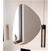 BD ART Specchio da bagno a LED, 60 x 90 cm, forma organica con illuminazione, IP44, specchio da parete per ambienti umidi