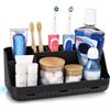 PARKMANI Portaspazzolino per bagno, organizer per spazzolino elettrico e dentifricio, organizer da bagno con 7 scomparti, accessori da bagno per famiglia, bambini (nero)