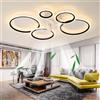 Dagea 100CM Muto Ventilatore da soffitto con illuminazione Moderno Luci, LED 130W Luce da soffitto con telecomando, Lampada da soffitto ventola per Soggiorno Camera da letto Cucina (Schwarz)