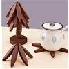 Generico Sottopentola + sottobicchieri in Bambù a Forma di Albero con Supporto - Trivet Pieghevole Salvaspazio, Anticalore, Antiscivolo, Protezione Tavolo per Pentole, Piatti Caldi, Tazze