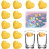 Meenewching 12 candele galleggianti a forma di cuore, impermeabili, grandi, 50 x 45 x 28 mm, candele galleggianti, durata circa 3 ore, per matrimoni, piscina, San Valentino, Natale, decorazione (giallo)