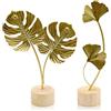 Fahibin 2 pcs Ginkgo Biloba Ornamenti,Ginkgo Foglia Ornamenti, decorativi Statua a foglia di ginkgo, Decorazione Creativa Moderna Per La Casa Statua