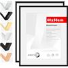 HIMEETIME® 2x Cornice 40x50 cm nero in metallo e alluminio - per documenti, collage grande, quadri e foto - decorazione da parete