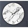 Generico Orologio da Parete, Soggiorno, Cucina, Moderno,Effetto marmo, Base legno, Lavorazione a resina, Numeri a rilievo, Diametro disponibile 40/60/80/100 cm, Made in Italy mod carrara argento (40)