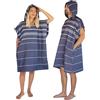 LeStoff Poncho surf adulto, 100% cotone bio, Blu scuro, L/XL | Accappatoio, telo con cappuccio e spogliatoio per spiaggia, nuoto e campeggio - leggero, assorbente e ad asciugatura rapida
