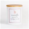 ACCENDILA CANDLE Nostalgia di casa - Candela Profumata, Kumquat e Pompelmo Rosa, Cera Naturale, Made in Italy, Bicchiere in Vetro Satinato, Tappo in Legno di Faggio, 200 grammi