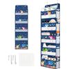 Clastyle Portaoggetti da Appendere Animale Oceanico Organizer da Appendere per Bambini Vestiti Pannolino Giocattolo Organizzatore Appeso da Porta per Camera da Letto Bagno, Squalo, 5 Scomparti