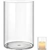 MELEJIA Vasi in Acrilico Rotondo Trasparente, Vaso Indistruttibile Leggero - Diametro 15cm x Altezza 30cm, Vasi Trasparente Resistente per Fiori Freschi/Finti, Decorazione Interna/Esternea