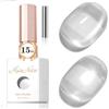 KRISNICE Gelatina Vetro Cat Eye Smalto Semipermanente,15ML Occhi di Gatto Magnetica per Gel Unghie Kit Olografico Glitterato Cristallo Smalti Unghie Salon Home (Argento Trasparente)