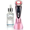 Generico Kit Viso Anti-Aging Professionale: Dispositivo 7-in-1 M8807 (RF, EMS, LED) + Siero Acido Ialuronico Purissimo 30ml - Effetto Lifting, Ringiovanimento e Idratazione Profonda
