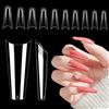 LUFFLOK 500 Pezzi Tips Unghie Finte per Unghie Acriliche, Set di Tip Unghie Lunghe a Forma Quadrata, Tips Unghie Finte Demi-Cover, Tip Acrilici Quadrati per Nail Art e Design, 10 Misure
