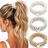 Reaky Fermaglio per capelli con perle, accessorio decorativo per coda di cavallo, con perline, accessorio decorativo per capelli da donna