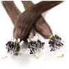 Hair2Heart 25 x 0.5g Microring Loop Extension Capelli Veri - 40cm - Liscio, Colore #4 marrone cioccolato