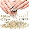 Scettar 90 Pezzi Gioielli Unghie Nail Art, Perline Strass Unghie Nail Art Manicure Con Strass, Farfalla D'oro abbellito Decorazione Deco Unghie Nail Art Per Feste Di Donna Fai Da Te Manicure