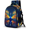 WECECE Zaino Scuola Peacock Print Ragazzo 12 Anni Zaino Scolastico Animal Motif Ragazza 13 Anni Cartella per Lezioni Viaggio Motivo Porta del Frigorifero, Backpack Tempo Libero