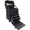 LIAIZE Beauty Case 2 in 1, in nylon, trucco professionale con scomparti multifunzionali, beauty trolley, valigetta superiore con tracolla regolabile, custodia inferiore con ruote universali, Nero , \