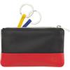 DUDU Astuccio portachiavi colorato in pelle uomo donna formato bustina con zip Nero