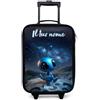NoBoringSuitcases.com NoBoringSuitcases© Valigia Per Bambini Personalizzato Con Un Nome Bagaglio | 48x31x19 cm - Ultraleggero Trolley A Mano Rigidi LED Ruote Da Viaggio - Ragazzo - Creatura - Spazio - Cielo Stellato