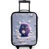 NoBoringSuitcases.com® Valigia Per Bambini Compatto 48x31x19 cm Bagaglio Ultraleggero Trolley A Mano Rigidi LED Ruote Da Viaggio - Ragazze - Amico - Margherita - Viola