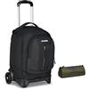 Invicta Trolley Scuola Plug Led, Nero, 3 in 1, Zaino Doppio Scomparto Con Carrello Sganciabile, Tasca Per PC, Viaggio, Zaino Ragazza e Ragazzo + BUSTINA INVICTA LOGO