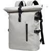 BOJHGO Zaino alla moda con parte superiore arrotolabile for donna, espandibile, impermeabile, borsa for laptop da 15,6 pollici, grande capacità, viaggio, zaino casual for la scuola Zaino Rolltop(White)