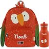 Upstitch Studio Trixie: Zaino e Borraccia per Bambini, Personalizzato per l'Asilo e Chitarra, Set con Rucksack BIG+, Pappagallo