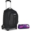 Invicta Trolley Scuola Plug Led, Nero, 3 in 1, Zaino Doppio Scomparto Con Carrello Sganciabile, Tasca Per PC, Tasca Per Borraccia, 34 lt, Scuola Media e Superiore, Viaggio, Zaino R