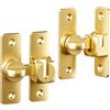 XSDSLS 4 chiavistelli per porte scorrevoli in lega di alluminio, serratura per cancello, serratura per cancello, ferramenta per porte, finestre per vino, bagno, garage, giardino (Oro)