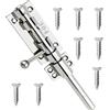 GisWell Chiavistello scorrevole per porta in acciaio inox 304, con 8 viti, robusto, ispessito, per porta fienile, recinzione, capannone, cantina, 20 cm