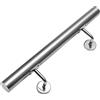 Lospitch - Corrimano, ringhiera per scale, in acciaio inox, a parete, per interni ed esterni, con staffa a parete e cappucci di chiusura per estremità, 50 cm