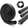 LOMUG Isolamento dei tubi in schiuma, isolamento dei tubi, in caucciù, diametro 22 mm, spessore isolante 9 mm, tubo isolante da 1,8 m, tubo isolante per riscaldamento sanitario, tubo di rame (nero)