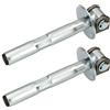KOTARBAU® Set di 2 cerniere regolabili per cancello con ancoraggio + rosetta, ideali per carichi pesanti, tassello chimico, zincato, M20, Ø 27 mm