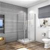 Mato Box Doccia Angolare 195 cm Due Porte 110x70 cm Battente Pieghevoli a Libro Vetro Temperato Trasparente 6 mm Anticalcare Telaio Cromato Lucido