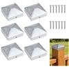 Jiuyaoyaoyao 6 Pz Cappucci per pali 10x10 cm, Coperture per pali recinzione, Fondelli per pali legno 10x10 cm, Tappo metallo quadrato per palo, con 12 viti