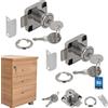 KOTARBAU® Set di 2 Serrature per Mobili 40x40 mm Quadrata Sovrapposta per Armadietti