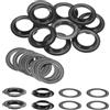 QUARKZMAN 10Set Occhielli per Teloni con Rondelle 30mm Occhiello Strumento Metallici color Rame per Tende in Tessuti Cinture in Pelle Scarpe Borse DIY, Gunmetal (Perforatrice Non Inclusa)