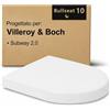 Bullseat Copriwater - adatto per Villeroy & Boch Subway 2.0 | Sedile WC con chiusura morbida e rimovibile | Occhialini in Urea-Duroplast | Montaggio coperchio superiore