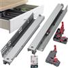 KOTARBAU® 1 paio (2 pezzi) di guide per cassetti 3D per montaggio a pavimento, completamente estraibili, 350 mm, in acciaio Softclose, estraibili per cassetti, montaggio a pavimento, estraibili