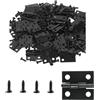 VISTTUSWILL 100 cerniere in lega, mini cerniere, piccole cerniere in metallo con 400 viti, cerniere per portagioie, armadi e cassette di legno (nero)