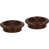 KOTARBAU® - Set di 2 griglie di ventilazione marrone e rotonda, diametro 45 mm, con griglia di protezione dagli insetti