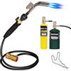 TAUSOM Torcia a gas Mapp a doppia testa, torcia a propano con tubo lungo 1,2 m, torcia per saldatura a propano con fiamma singola/doppia regolabile per brasatura, idraulica, creazione di gioielli e