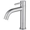 QUINTO Rubinetto Bagno Elegante 304 Rubinetto Singolo Per Lavabo Acqua Fredda Lavabo Da Bagno In Acciaio Inossidabile A Prova Di Spruzzi Rubinetto Singolo Per Acqua Fredda Spazzolato Argento