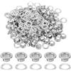 QUARKZMAN 100 Set Occhielli, 4mm Ottone Autoportanti Occhielli Metallici Con Rondelle Per Cinture, Scarpe, Abbigliamento, Nuclei Di Perline, Progetti Fai Da Te, Colore Argento